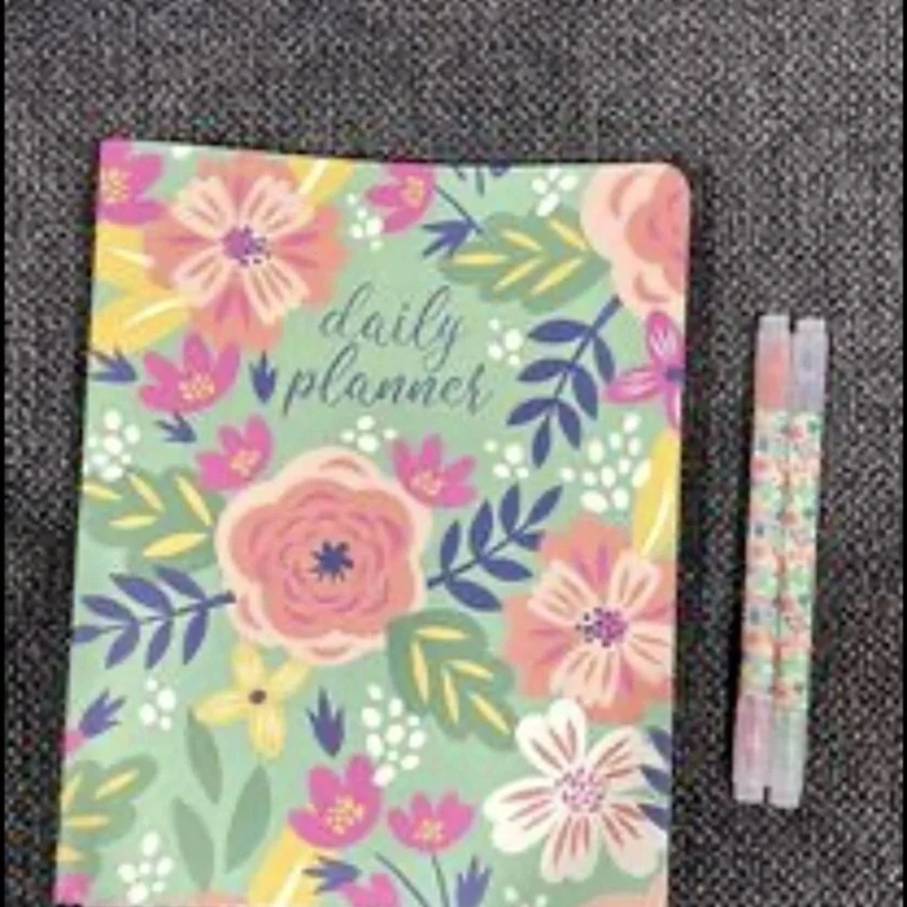 Floral Daily Planner with Pens